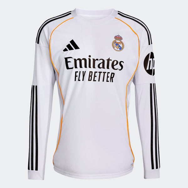 Real Madrid 2025/26 Men's Long Sleeve Home Jersey