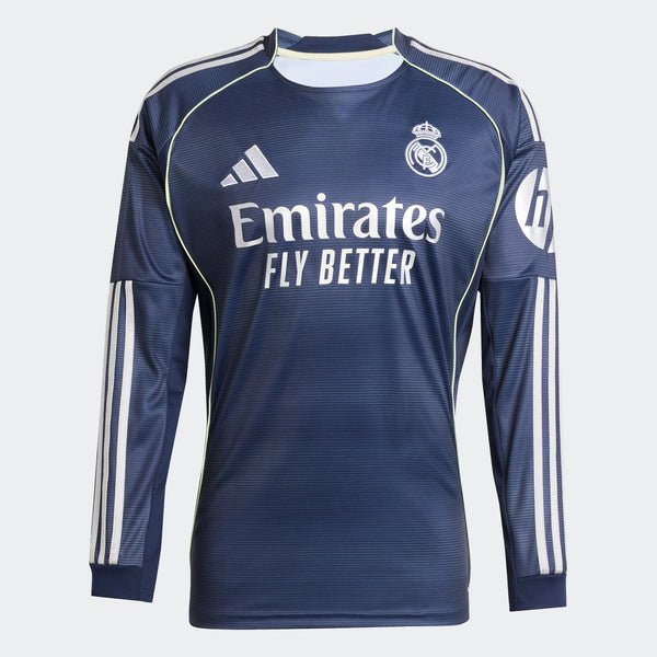 Real Madrid 2025/26 Men's Long Sleeve Away Jersey